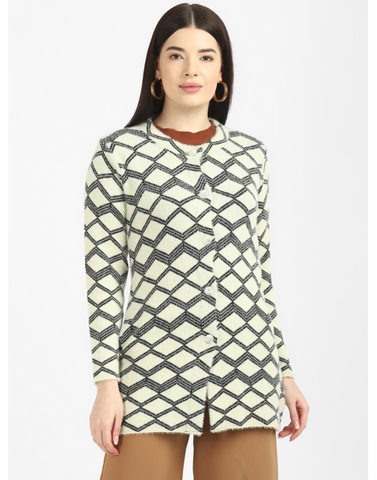 Women Long coat  Lemon Front Design with button